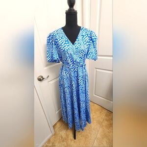 Blue Floral Women's Dress